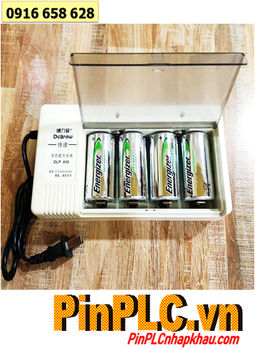 Delipow DLP-808 (4 Energizer NH50-BP2) Bộ sạc đa năng pin AA, AAA, C, D, 9v kèm sẳn 4 pin sạc Energizer D2500mAh-1.2v